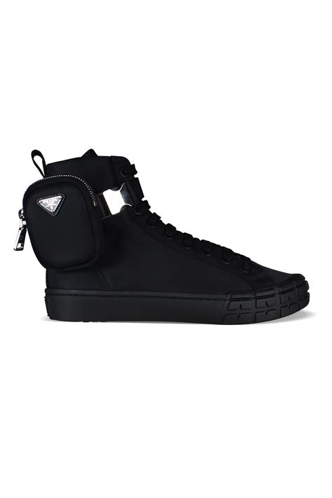 prada leather high top sneaker|Prada gabardine high top sneakers.